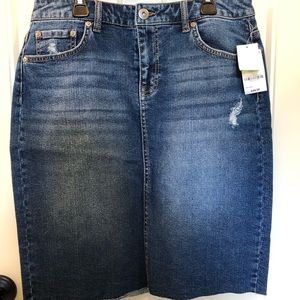 Denim knee length skirt